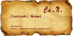 Csetneki Noémi névjegykártya