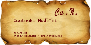 Csetneki Noémi névjegykártya